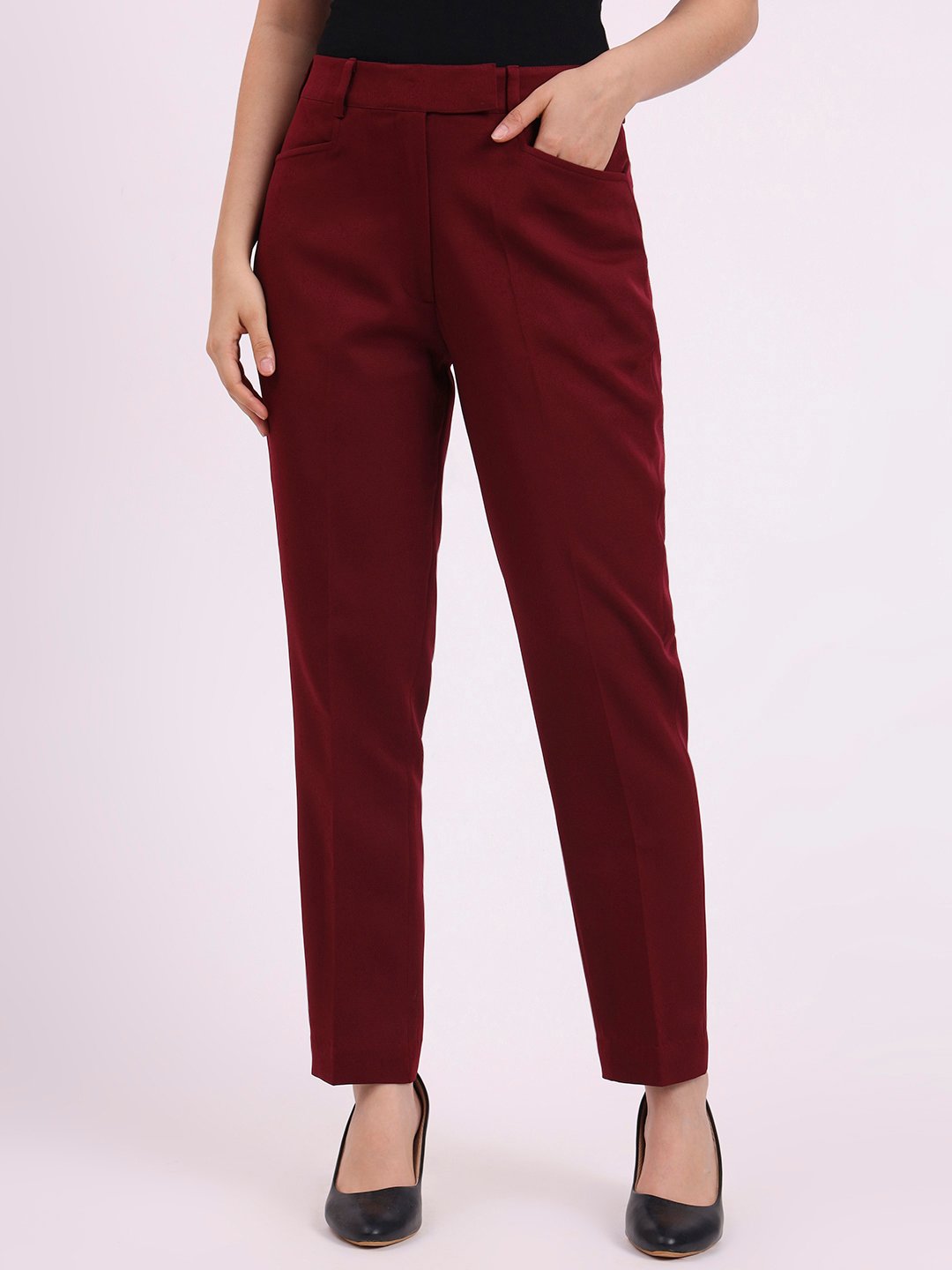 Apsra Boutique Maroon Regular Fit Women’s Pant – Office & Casual Wear
